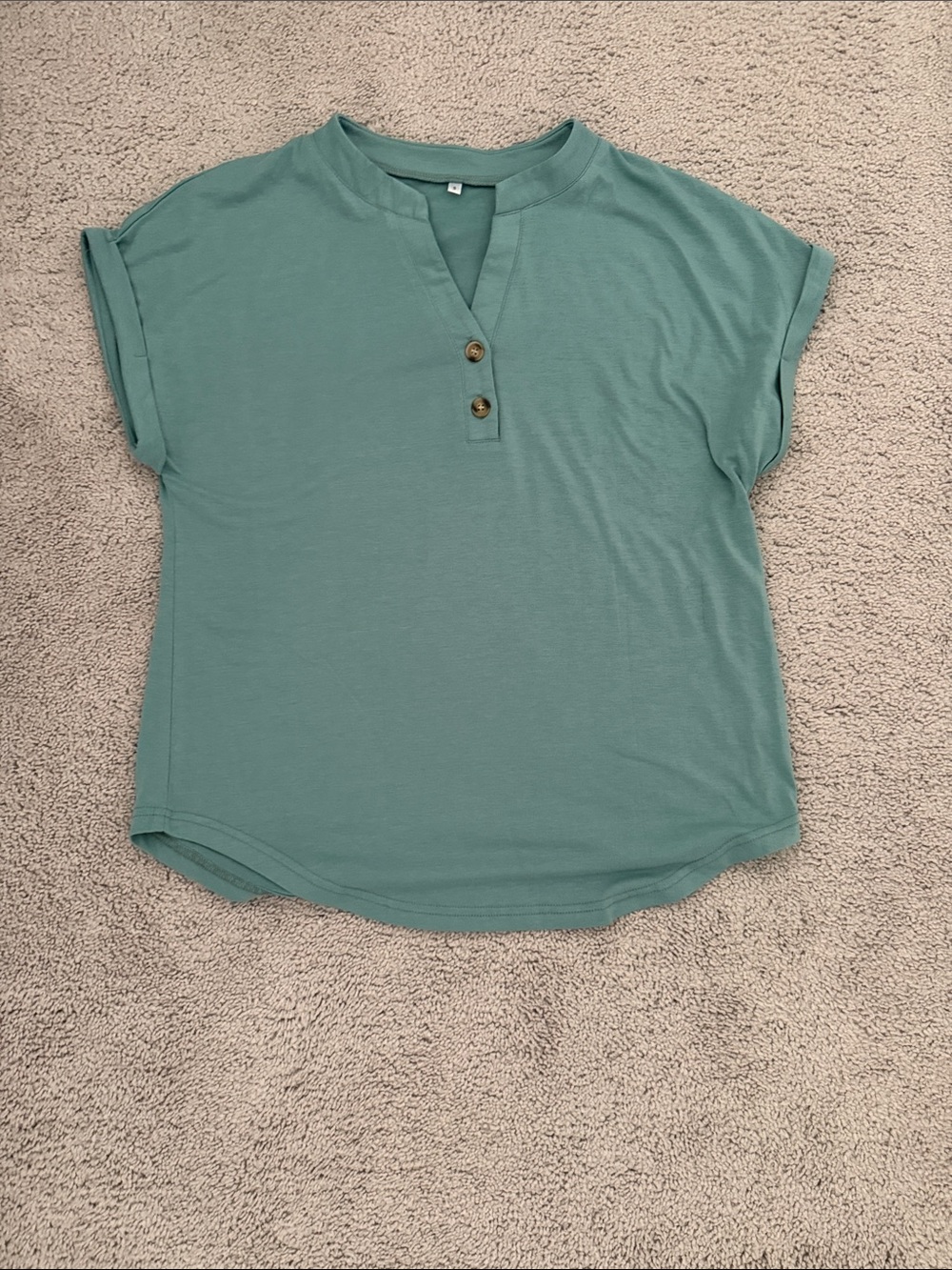 Source Unknown Sage Green Short-Sleeve Henley Tee
